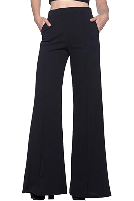 HDE Womens High Waisted Pants Wide Leg 