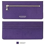 HANSMARE SLIM WALLET 長財布 レディース メンズ 天然牛革 チャームタイプドクロSET (Violet)