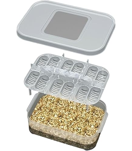 Amazon | 12個 蛇卵孵化箱 グリッド 透明なプラスチック製
