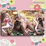 センコウドロー カードゲームプレイマット マウスパット 勝利の女神NIKKE アニメグッズ TCG万能 収納ケース付き アニメ 萌え カード枠あり (60cm * 35cm * 0.2cm)