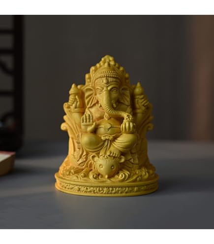 ガネーシャ（夢を叶える象）木彫　置物　インテリア Amazon.co.jp: ガネーシャ 置物 インドの神様 ゾウ アジアン雑貨