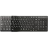 キーボードカバー for NEC LAVIE Direct A23 / A27 (2024 2023 2022発売) キーボード 用 柔らかいシリコーン素材 防水防塵カバー 保護カバー キースキン - [ブラック]