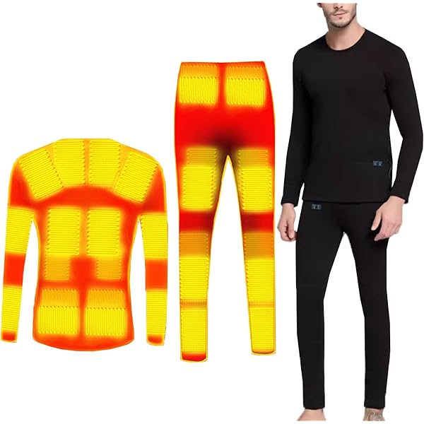 Amazon | [HUALIANYI] 電熱インナー 上下セット 22箇所発熱 電熱ウェア