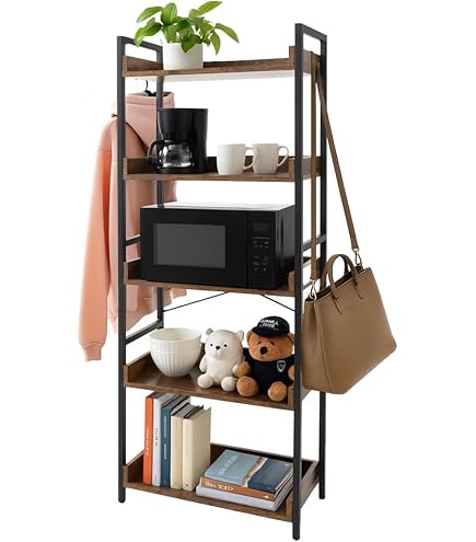 棚 オープンシェルフ 5段 ラック 幅63×奥行30×高さ175cm 本棚 スリム