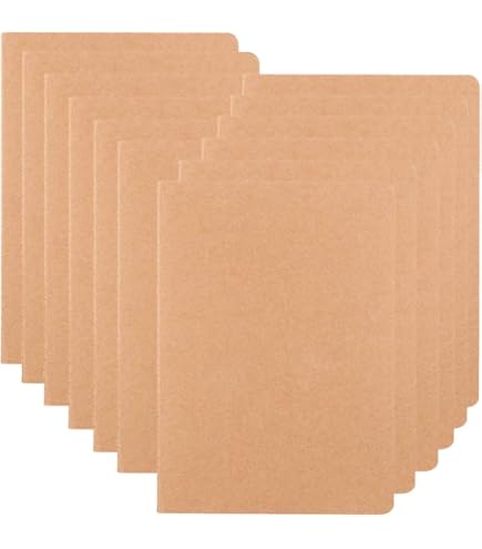 Large B5 Blank Notebook Journals, Plain Kraft Hardcover Sketchbook Subject Co