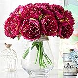 Auntwhale 牡丹ブライダルブーケ人工シルク