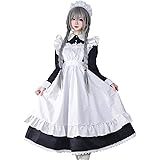 [harukita] メイド服 英国風 長袖 黒白 ロング コスプレ メイド服 3点セット ロリータ ワンピース 女性 男性用 長袖 文化祭 仮装 衣装 可愛い 人気 演出服