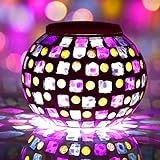 Meily 高級ガラス製 ガーデンライト ソーラー LED センサー ガーデンソーラーライト ガラス職人手作り (デザイン12)