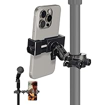 Amazon.co.jp: SELECOCO マイクスタンド用 スマホホルダー 360度