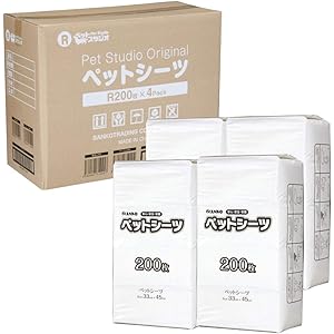 ペットシーツ・トイレシート〔レギュラーサイズ〕 1枚当り4.47円がさらに4.28円!!枚数変わらず800枚(200枚×4個)約35枚分もお得♪【トイレ用品】【オシッコ】【使い捨て】【業務用】