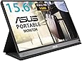 ASUS MB16AC モバイルモニター モバイルディスプレイ 薄さ8mm・軽量780g、USBで簡単接続 15.6インチ IPS フルHD ブルーライト軽減 USB Type-C