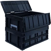 Amazon | 松本産業 折りたたみコンテナ 75L フタ付き カーキ 業務用