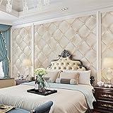 3d Faux Leather Texture Soft Pacakgaed Wall Mural Wallpaper Roll For Livingroom Bedroom, 20.8 In32.8