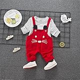 (プタス)Putars ベビー服 子供服 上下セット 二点セット 男の子 長袖 サロペット 猫柄 縞模様 可愛い オシャレ スポーツ 運動会 旅行 記念日 プレゼント 1-4歳