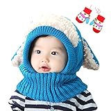 サク タスケ （sac taske） 赤ちゃん ニット帽 ウサ耳 ＆ ベビー 手袋 うさぎ 防寒 (ブルー うさちゃん)