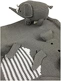 Estella gift-ele Hand Knit Elephant Organic Cotton Newborn Baby Boy Gift Set by Estella