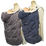 エルゴ対応　クロスプラス　授乳兼用 タフタ水玉プリント　裏ボア　ダウン使用　3WAY リバーシブル　ワンタッチケープ 簡易亀甲・(ママコート (モカ×オフ水玉)
