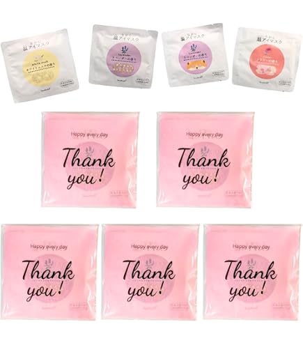 Amazon.co.jp: プチギフト ホットアイマスク 2種入 5セット Thank you
