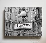 Personalized確立ファミリ名&日付Street Sign – キャンバス祝い壁装飾 – Memorable記念ギフト生活の部屋&ベッドルーム – から選択デザイナーカラー&サイズ 8 x 1