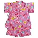 《盛夏 甚平》(ジンベイ) 日本製ベビー女児 リップル生地ゴム風船柄甚平スーツ 95cm/PK NO.OG-75573