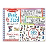Melissa & Doug Seek and Find ステッカーパッド – Around Town (400枚以上のステッカー、14シーン)
