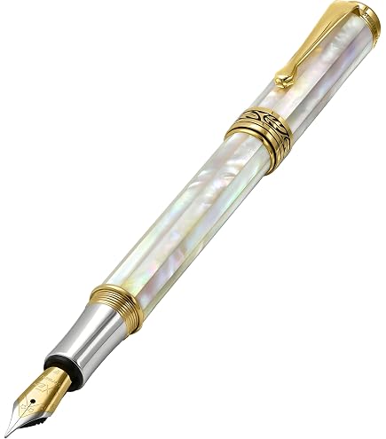 Amazon | Xezo Maestro 万年筆 細字 玉虫色 海洋起源 ホワイトと