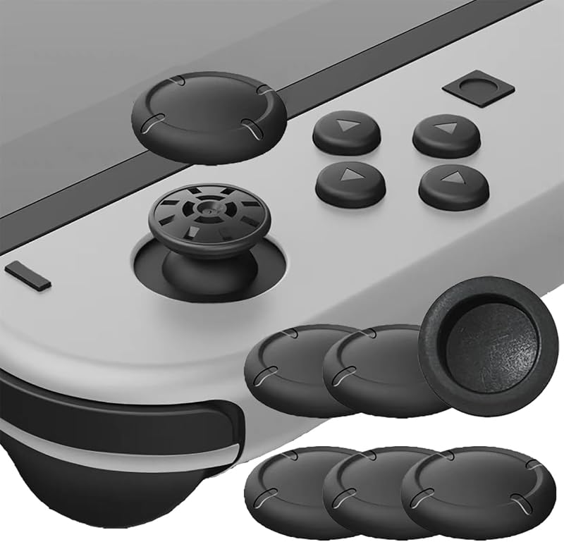 Switch Joy-Con 対応 アナログスティックカバー スティックカバー【代替品】ジョイスティックカバー 【交換用】 コントローラー キャップ カバー ジョイスティックカバー シリコン ジョイコン キャップ 修理 交換 純正 に近いデザイン(6個入)