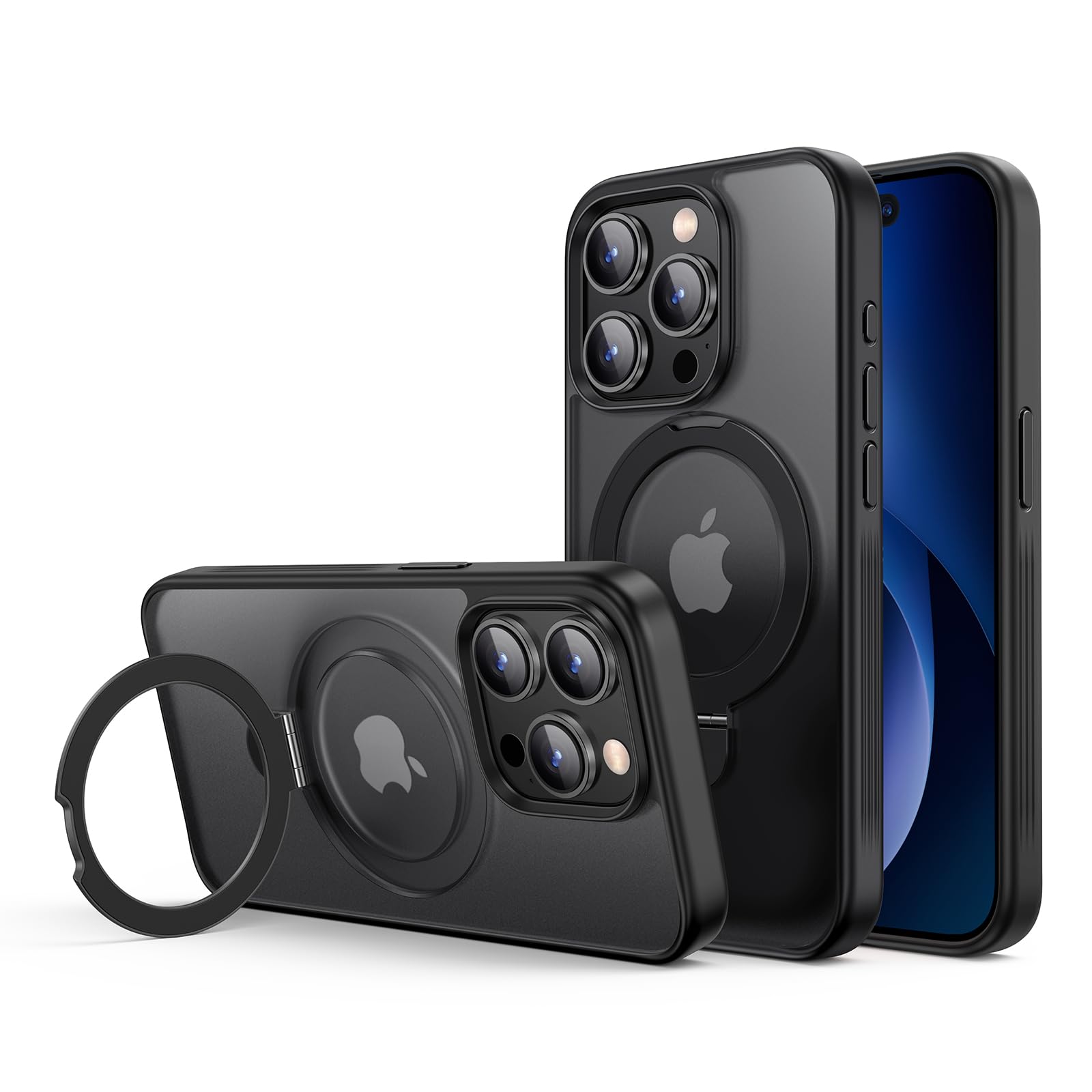 【ブラックフライデー】【56%OFF】【1,451円】 UGREEN iPhone15Proケース MagSafe対応 マグネット搭載 丸型スタンド付き ワイヤレス充電対応