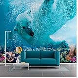 bzdhwwhシルク壁紙/壁壁画、Polar Bear海洋世界風景壁画、3dカートゥーン壁紙リビングルーム寝室子供部屋 6959786394381