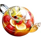 RIMTAE 耐熱ガラス ティーポット 大容量 特大サイズ 1500ml（満水：約1500ml 適正：約1200ml） 茶こし付き 紅茶 電子レンジ対応 シンプル