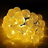 RioRand®　ボール型　LEDストリングライト　超キレイ　イルミネーションLEDライト　ソーラーパネル ソーラー充電式【イベント フェス 　パーティー ダンス　クリスマス　結婚式】全長7ｍ LED