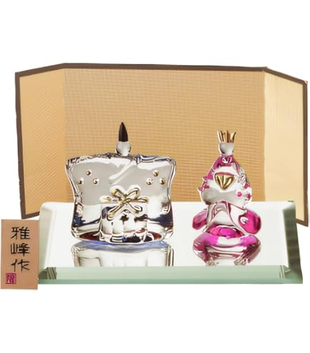 Amazon.co.jp: ARITA PORCELAIN LAB 雛人形 ぼんぼり付 （屏風 台付 木