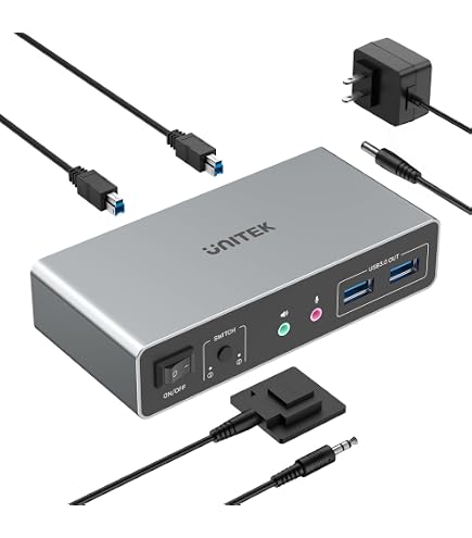 Amazon.co.jp: Unitek KVM Switch 2in2アウト 4K@60Hz HDMI+