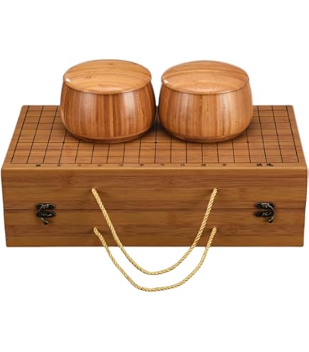 Amazon | 囲碁入門セット 19路・木製 折りたたみ碁盤 碁石 碁笥 (両面