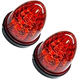 Discover winds 24V マーカーランプ 高輝度 16LED サイドマーカー 高機能防水 強弱発光 インナーメッキリフレクター 明るい 省エネ イルミネーション カスタム 2個セット (レッド)