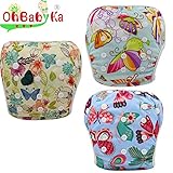 OHBABYKA赤ちゃん ベビー服 赤ちゃん 服 ベビー 水着 女の子 男の子 男児 女児 水着 再利用可能 防水 スイム布 水遊び スイムパンツ おむつ 3枚セット (YK010525)