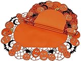 Xia Home Fashions 4-Pack Happy Jack-O-Lanterns Halloween Placemats, 14 by 20-Inch [並行輸入品]