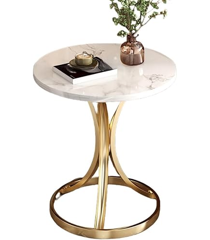 【希少】ヴィンテージ ストーントップ サイドテーブル　大理石　ゴールド Amazon｜KCNN サイドテーブル 丸 コーヒーテーブル 大理石