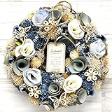 季節のインテリア　春リース　輸入リース　アートフラワーリース (D.オーシャンブルー)