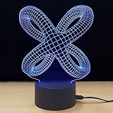 テーブルランプ3D創造性光る抽象的なLEDナイトライトベッドルームベッドサイドランプホリデーギフト,Blue