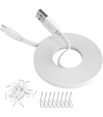 Camera Ezviz Exterieur Câble Micro USB De 5 M, Câble D'extension D'alimentation Compatible Avec Mi 360° Home Camera 2K Pro/Smart Camera C300, EZVIZ, Wyze Cam, Blink, Eufy Imou Camera