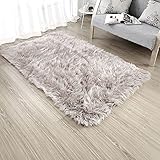 OJIA Deluxe Soft Modern Faux Sheepskin Shaggy Area Rugs Children Play Carpet For Living & Bedroom So