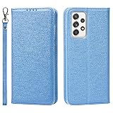 Galaxy A52 5G SC-53B ケース 手帳型 サムスン galaxy a52 5g カバー ギャラクシー a52 5g 手帳ケース sc-53b case Zouzt PUレザー製 ストラップ付き ベルトなし スタンド カード収納 マグネット 耐衝撃 滑り止め 5色 ブルー