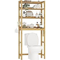 Amazon｜VIAGDO トイレ上収納棚 竹製 4段 バスルーム 省スペース