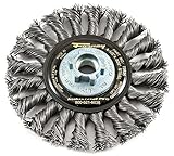 Forney 72835 Wire Wheel Brush, Industrial Pro Twist Knot with 5/8-Inch-11 and M14-by-2.0 Multi Arbor