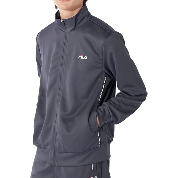 Fila 443321 Men's Active Wear Fleece Lined Track Jacket, BK, Large