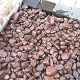 天然石 玉石砂利 1-2cm 100kg チョコレート (ガーデニングに最適 茶色砂利）