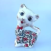 Amazon.co.jp: トルコ陶器 トルコ雑貨 ふーせんねこ置物 猫 猫の