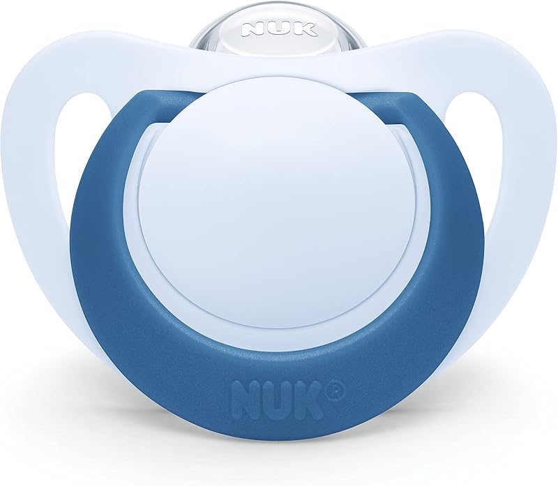 NUK ヌーク おしゃぶり スター ブルー 18-24ヶ月用 キレイな歯並び 上位モデル シリコーン製 消毒ケース付き 出産祝い プレゼント