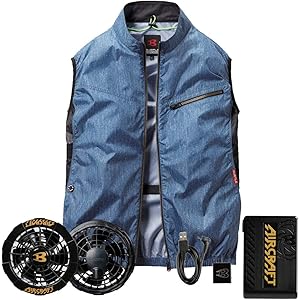 空調服 バートル BURTLE エアークラフト ベスト・黒ファン・バッテリーセットAC1024